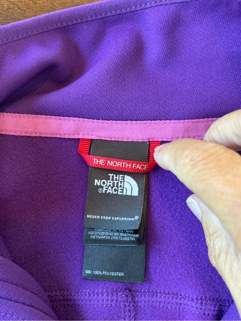 The North Face Purple Full Zip Performance Jacket Size Medium Fleece Lined - Picture 4 of 10